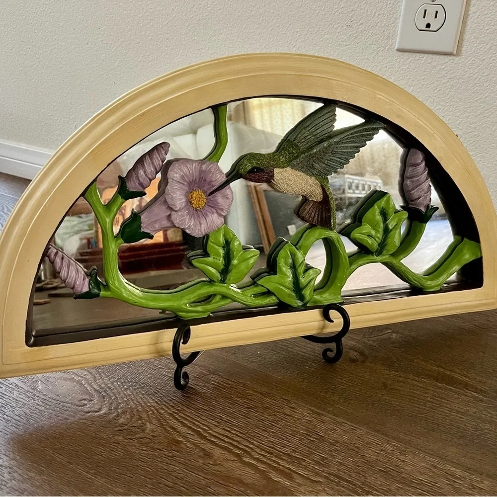 Elegant Hummingbird Wall Decor with Cream and Green Accents